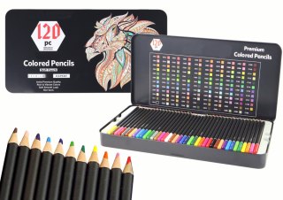 Zestaw Kredek Premium 120szt. Różne Odcienie Lista Kolorów