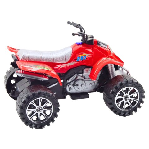 Quad Terenowy Z Napędem Bieżnikowane Koła Czerwony
