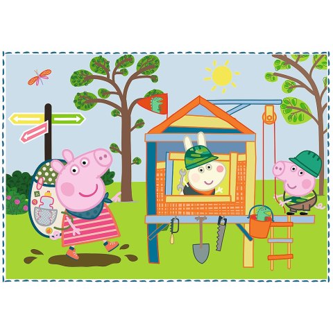 Puzzle - 4w1 (12,15, 20, 24) - Wspomnienia z wakacji - Świnka Peppa - Trefl 34359