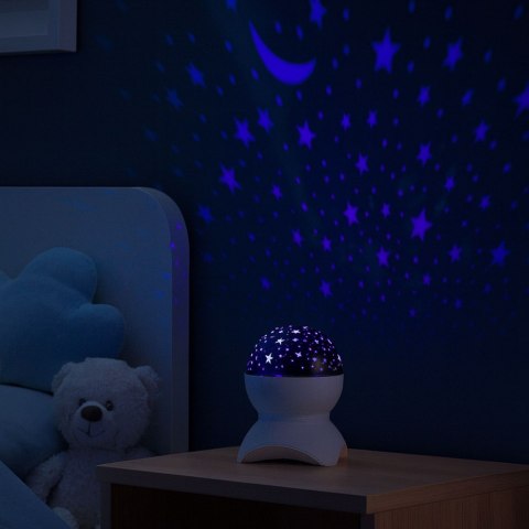 Lampka Nocna Projektor Gwiazd Głośnik 3w1 LED Bluetooth Biała