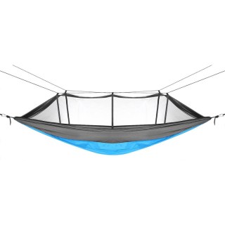 HAMAK TURYSTYCZNY 2 OSOBOWY 270X140CM Z MOSKITIERĄ NIEBIESKI