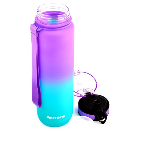 Bidon sportowy Meteor 1000 ml fioletowy/błękitny