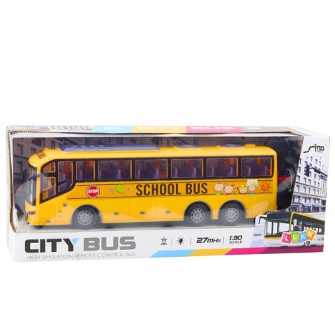 Autobus Zdalnie Sterowany RC Szkolny 1:30 Światła Żółty