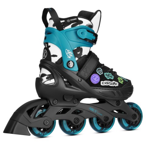 NA2053A ŁYŻWOROLKI VIBE TURKUSOWE ROZM. M(37-40) NILS EXTREME