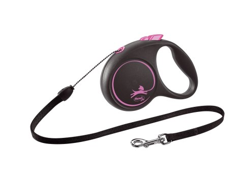 Flexi Smycz Black Design S Linka 5m Do 15kg Różowa