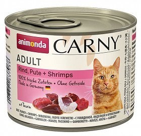 Animonda Cat Carny Adult Wołowina, Indyk I Krewetki 200g