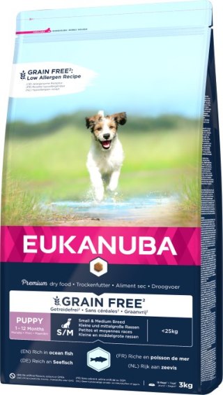 Eukanuba Puppy&Junior Small/Medium Grain Free Łosoś 3kg