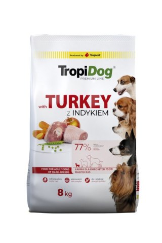 Tropidog Premium Adult Small Breeds Z Indykiem I Ryżem 8kg