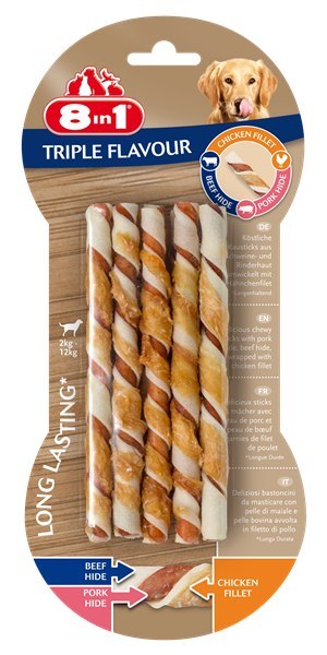 8in1 Triple Flavour Twisted Sticks 10szt