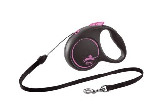 Flexi Smycz Black Design M Linka 5m Do 25kg Różowa