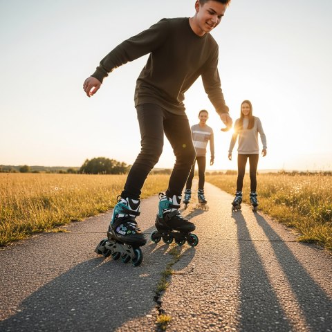 NA2053A ŁYŻWOROLKI VIBE TURKUSOWE ROZM. S(33-36) NILS EXTREME