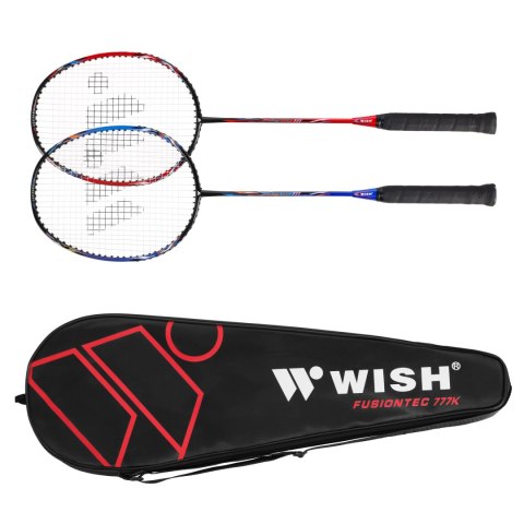 FUSIONTEC 777K ZESTAW RAKIET DO BADMINTONA LIMONKOWY+CZERWONY+LOTKI 3 SZT WISH