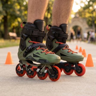 NA1601 ŁYŻWOROLKI SLALOMOWE SLAYD ZIELONE ROZM. 47 NILS EXTREME