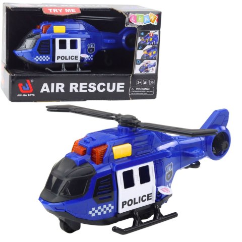 Helikopter Policyjny Z Dźwigiem Światła Dźwięki Niebieski