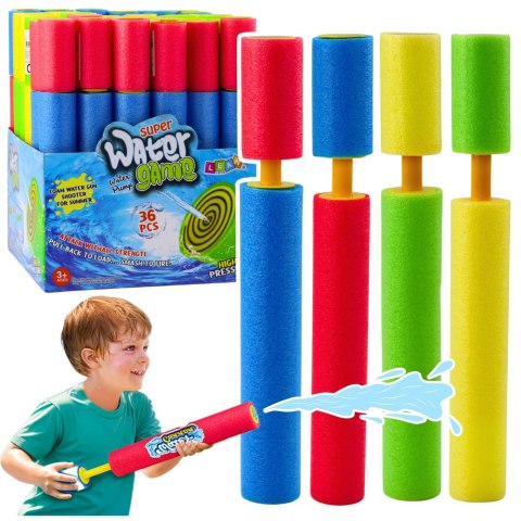 Broń Piankowa Na Wodę Pompka Tuba Wodna Kolorowa 30cm Mix