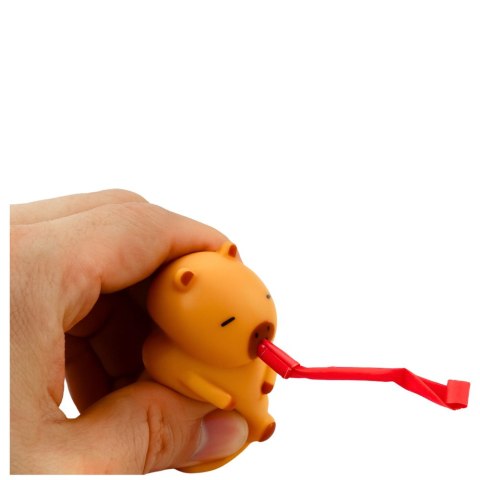 Gniotek Kapibara Z Trąbką Piszczałka Figurka Brązowa 7cm
