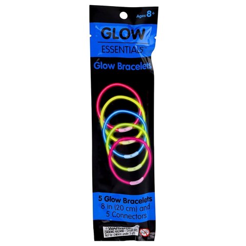 Bransoletki Opaski Fluorescencyjne Świecące W Ciemności Neon Stick 5 szt.
