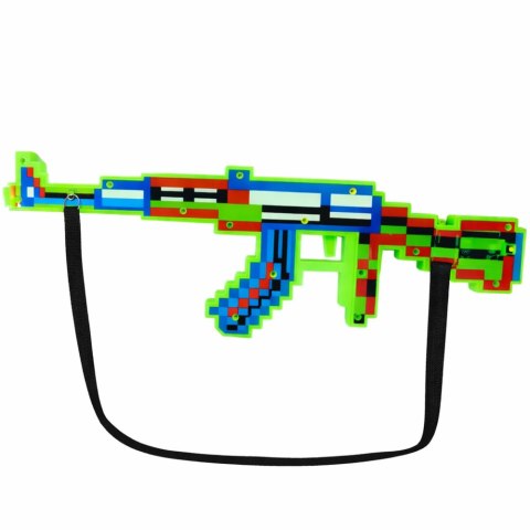 Karabin Pikselowy Broń Światła Dźwięki Laser Zielony 45 cm
