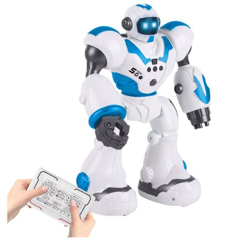 Robot Interaktywny Zdalnie Sterowany RC 16 Funkcji Światła Dźwięki Niebieski