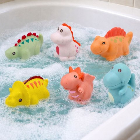 Zestaw Gumowe Dinozaury Edukacyjne Do Kąpieli Zabawy Pastelowe 6 szt.