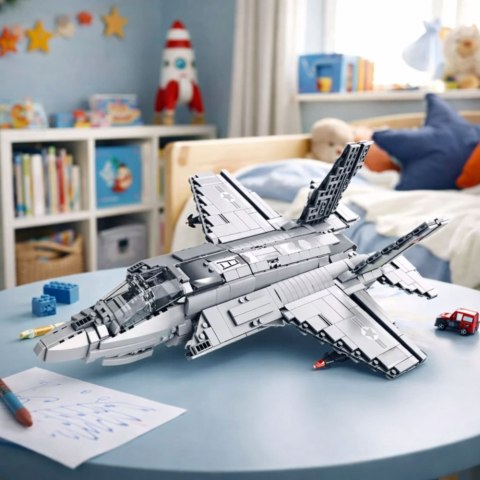 Klocki konstrukcyjne Samolot Myśliwski F-35 Lightning II Szary 1490 el.