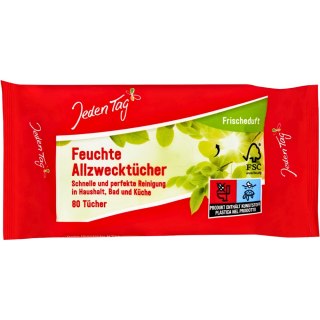 Jeden Tag Nawilżane Chusteczki Uniwersalne o Świeżym Zapachu 80 szt.