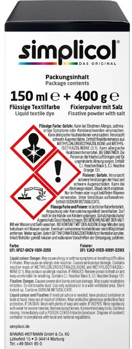 Simplicol Intensiv Aksamitna Czerń Samt-Schwarz Barwnik do Tkanin