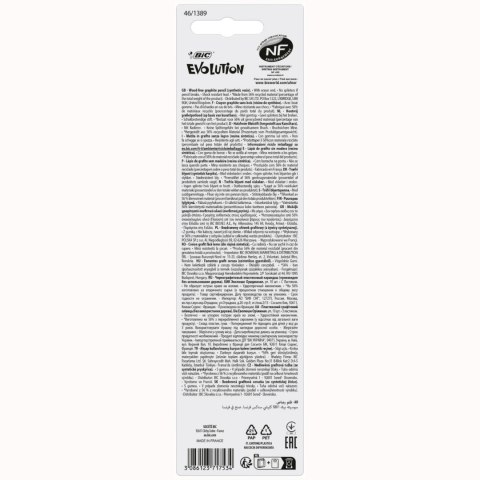 BIC Evolution Original ECOlutions HB Ołówek z Gumką Blister 10 sztuk