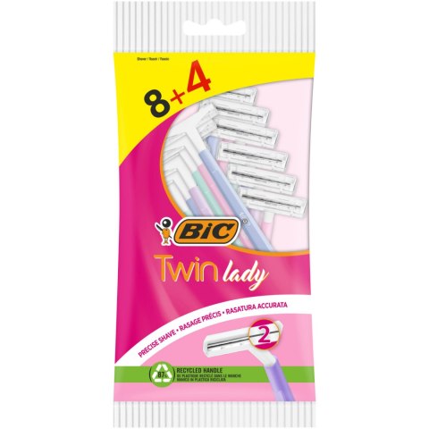 BIC Maszynka Jednorazowa do Golenia Twin Lady 8+4 sztuk