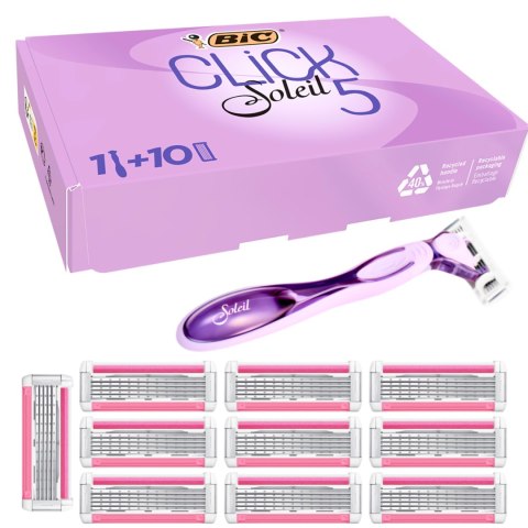 BIC Maszynka do Golenia Click Soleil 5 Rączka + 10 Wkładów