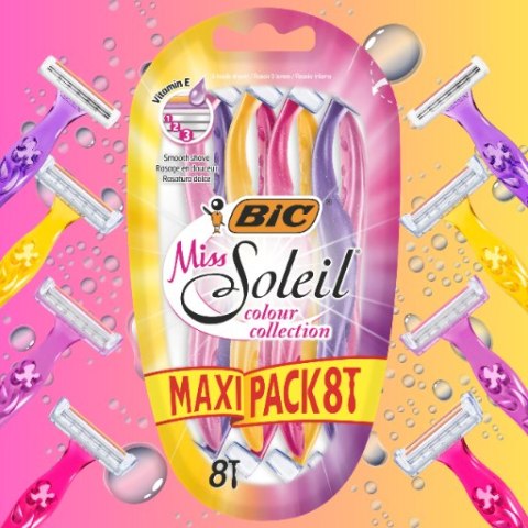 BIC Miss Soleil Color Maszynka do Golenia Maxi Pack 8 sztuk