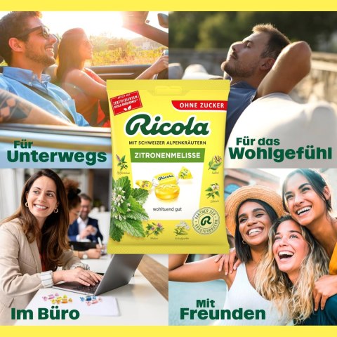 Ricola Zitronenmelisse Cukierki bez Cukru Melisa Cytrynowa 75 g