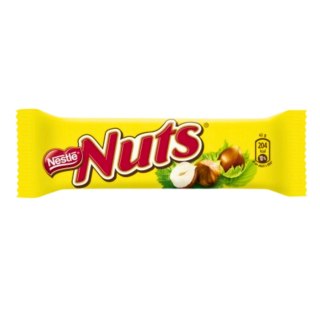 Nestle Nuts Schokoriegel Batonik z Całymi Orzechami Laskowymi i Karmelem w Mlecznej Czekoladzie 42 g