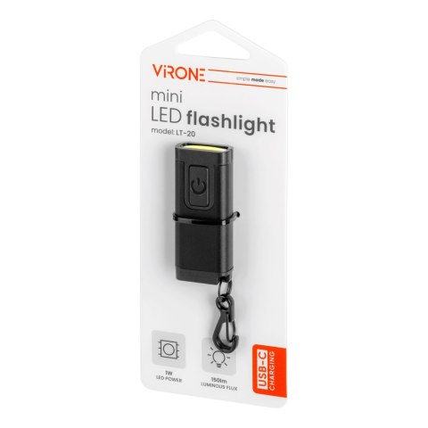 LATARKA MINI/BRELOK LED COB 150LM, 180 MAH, 5500K