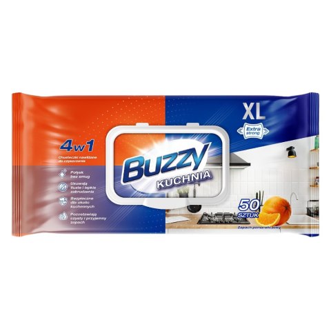 Buzzy Kuchnia Chusteczki Nawilżone do Czyszczenia 50 szt.