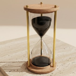 Klepsydra Mosiężno-Drewniana - 5 minut - Elegancka dekoracja retro - NC3012V