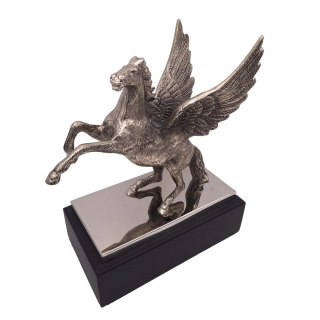 Pegaz - figurka dekoracyjna aluminiowa na podstawie stalowo-drewnianej - NI9935