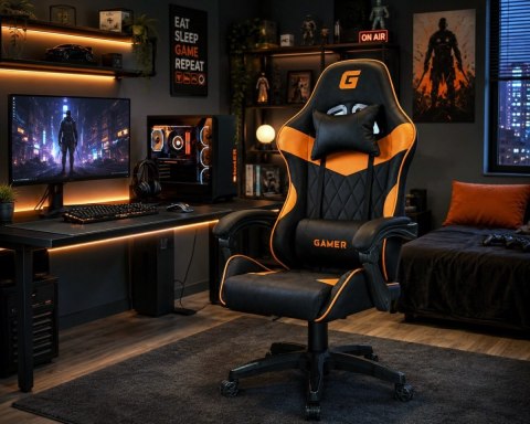 Fotel obrotowy gamingowy EVO PU ORANGE XL