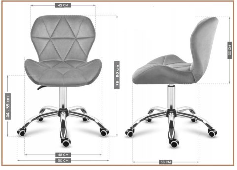 Krzesło obrotowe VASTO OFFICE BARANEK BOUCLE GREY SILVER