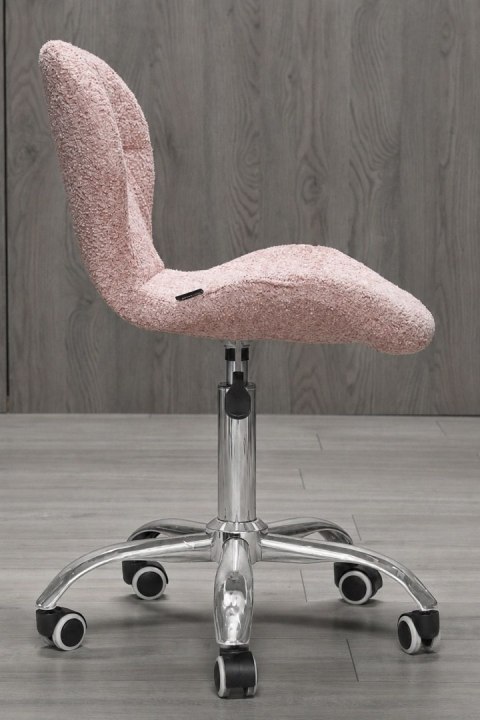 Krzesło obrotowe VASTO OFFICE BARANEK BOUCLE PINK SILVER
