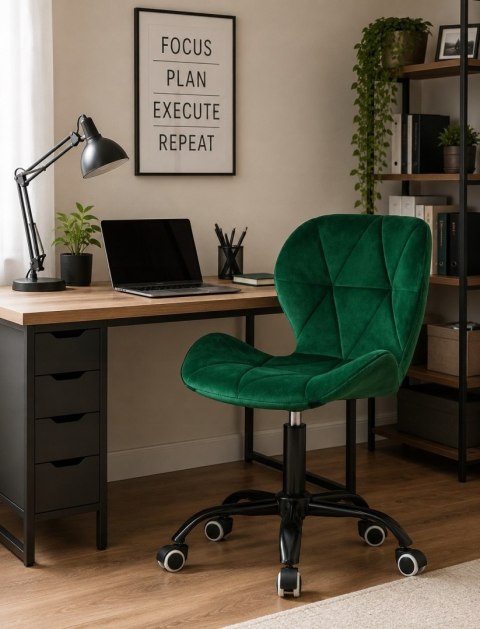 Krzesło obrotowe VASTO OFFICE VELVET FOREST GREEN SMOKE
