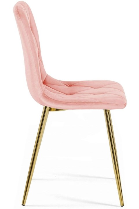 Krzesło tapicerowane BORGO VELVET PINK GOLD