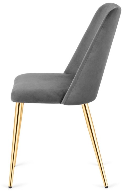 Krzesło tapicerowane GOTI GREY VELVET GOLD