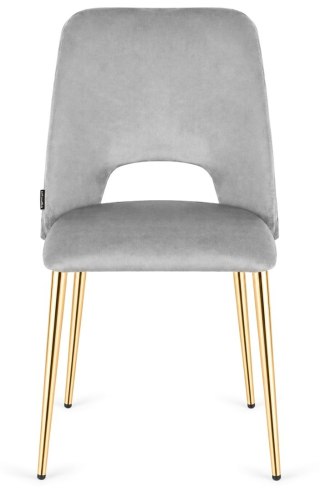 Krzesło tapicerowane GOTI LIGHT GREY VELVET GOLD