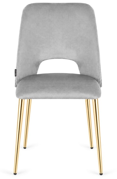 Krzesło tapicerowane GOTI LIGHT GREY VELVET GOLD